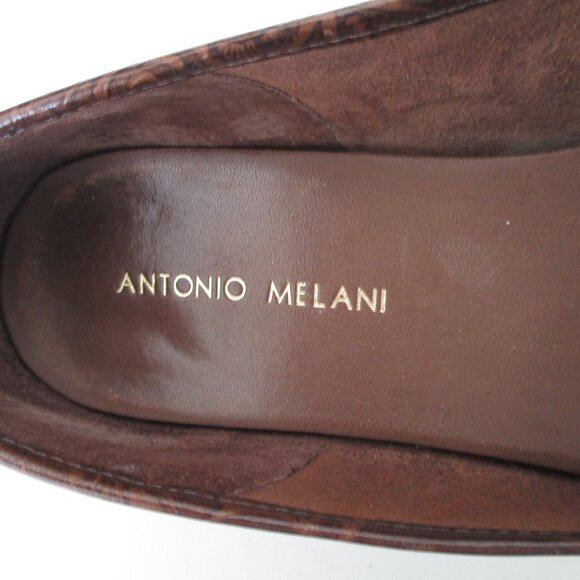 Antonio Melani Womens Brown Hand-tooled Leather Flat Loafer - Size 9M - Picture 6 of 9